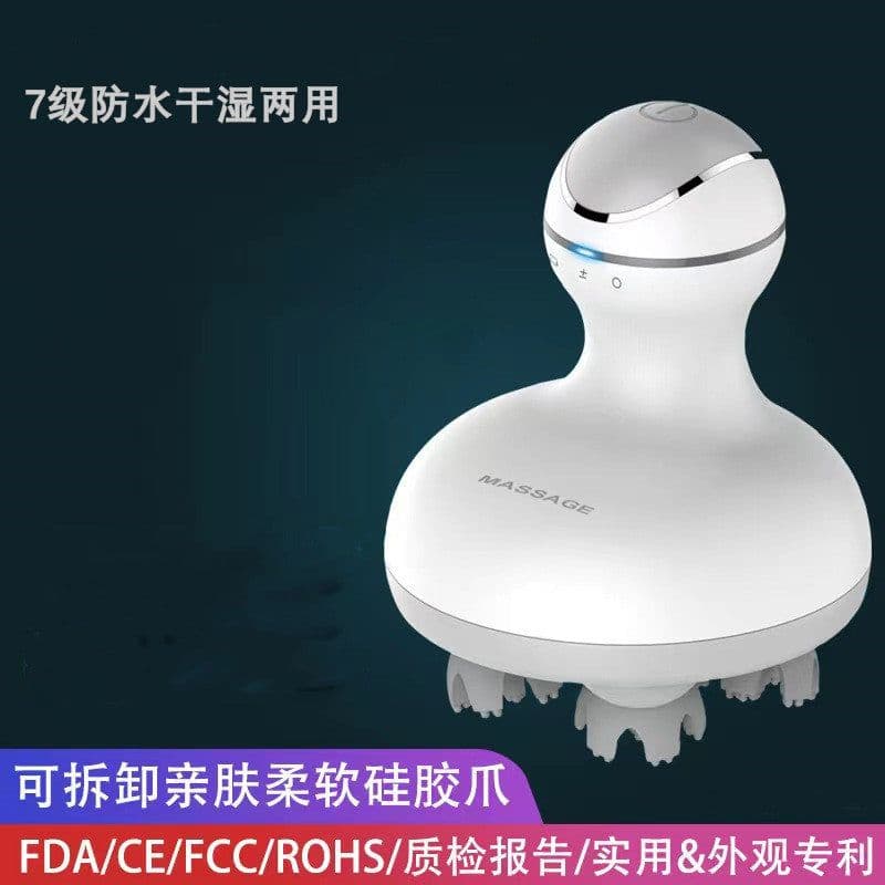 image-Cross-border dragon claw kneading rechargeable head massager gift electric pet cat paw 3D scalp massager