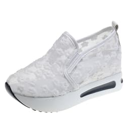 image-Platform Sole Mesh Shoes - Khaki Women's Size 35