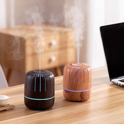 image-Ultrasonic Aroma Diffuser - Light Wood 180ml USB