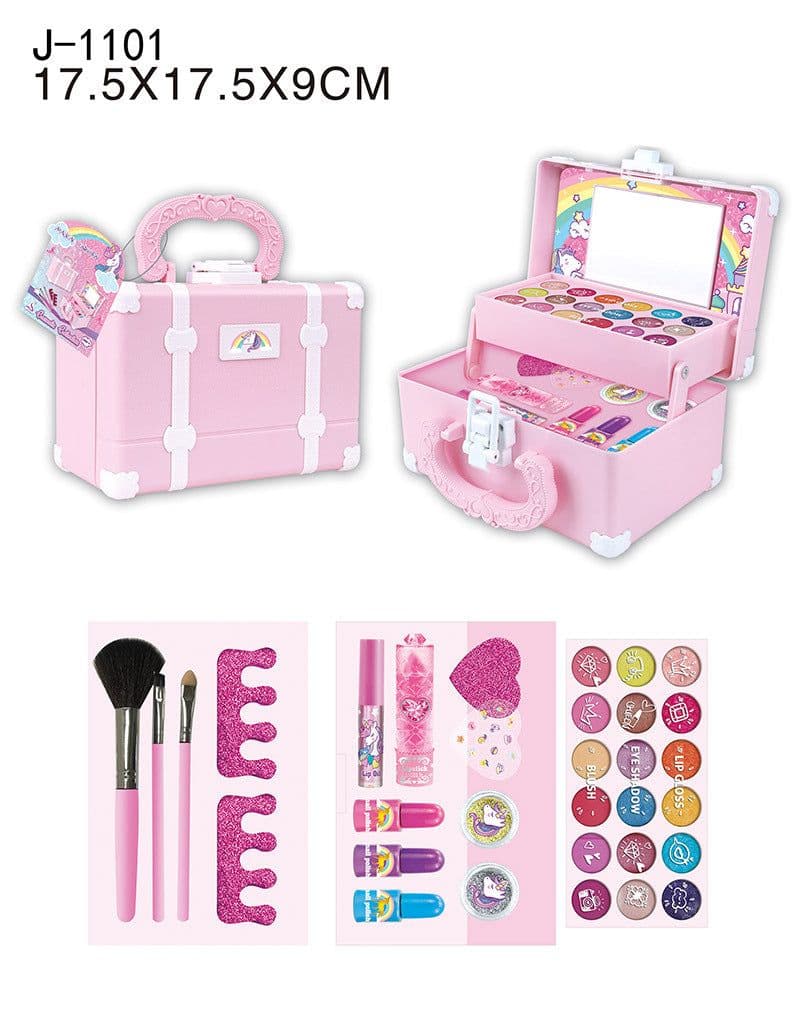 image-Cross-border children's cosmetics toys 68927 princess nail polish handbag Amazon girls makeup box gift