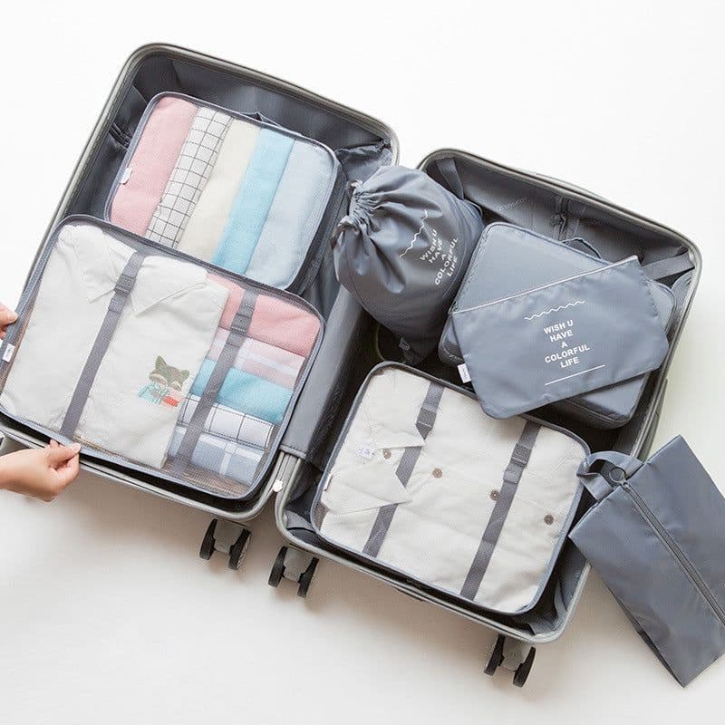 image-Travel Storage Bag Set 7pc Organizer Dark Blue