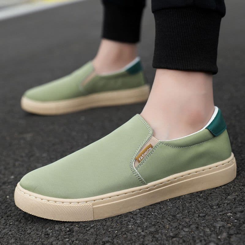 image-Men's Canvas Slip-On Casual Shoes - Size 48