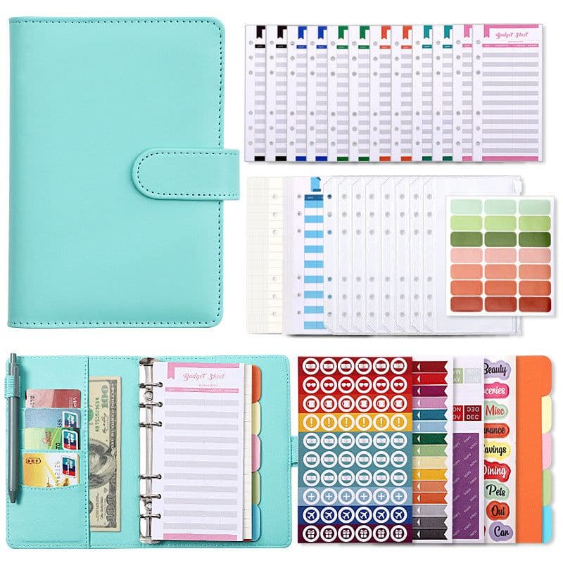 image-Macaron A6 Leather Notebook Budget Planner