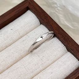 image-S925 Sterling Silver Letter Ring - Adjustable