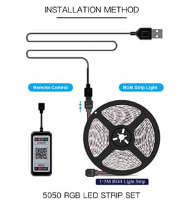 image-LED background TV light belt 5050USB light belt Color light 5V light belt Bluetooth music phone APP set