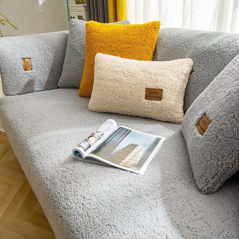 image-Sofa Cushion Winter Nordic Non-Slip Plush Thickened Cover 45"x35"