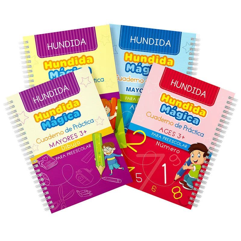 image-Cross-border Spanish version of children's groove calligraphy practice book, pen control training, magic practice copybook and red tracing book
