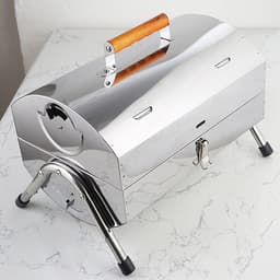 image-Blue Print Charcoal Barbecue Oven - Stainless Steel Portable