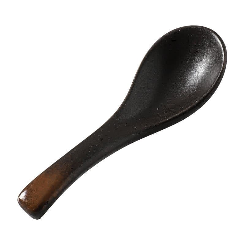 image-Creative Ceramic Spoon - Sesame Gold Flower