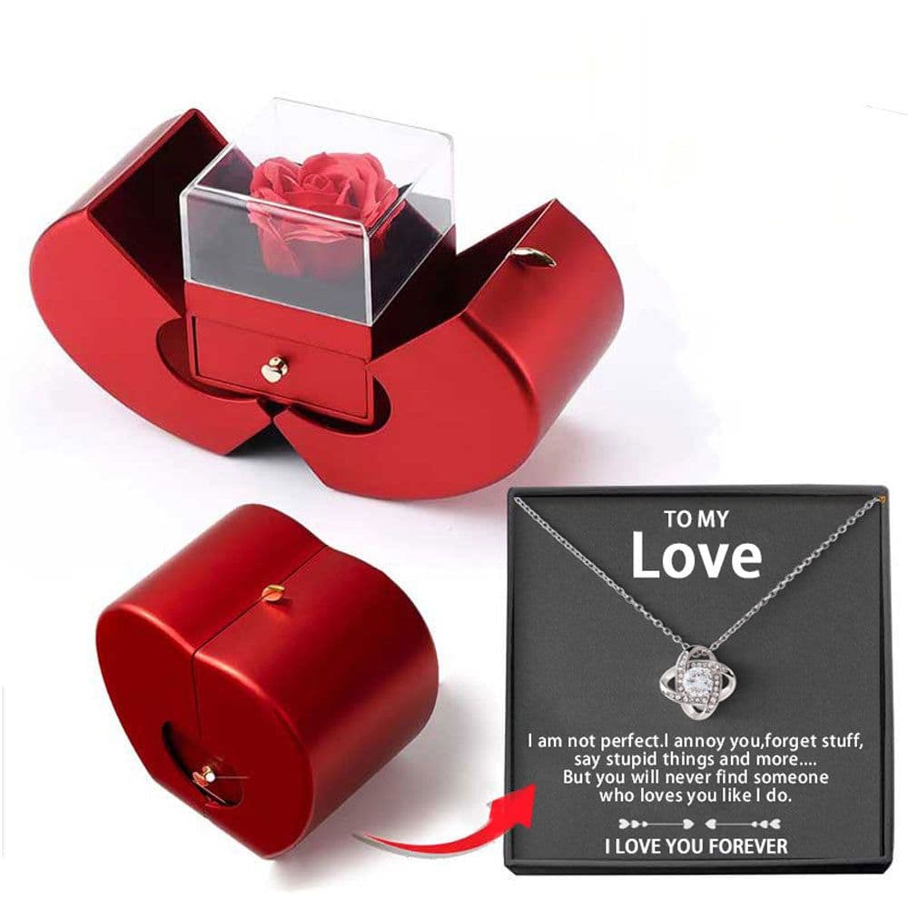 image-Clover Necklace - Gold Plated Heart