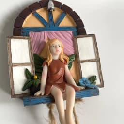 image-Cross-border exclusively for Fairy Gate Garden Wonderful Ornament Cute Fairy Climbing Rope Resin Pendant Garden Design Decoration