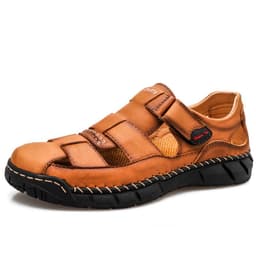 image-Men's Cork Sandals - Light Brown Size 48 Velcro