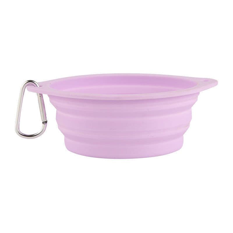image-Pet Folding Bowl Portable Travel Dog Cat Feeder Silicone Basin (60)