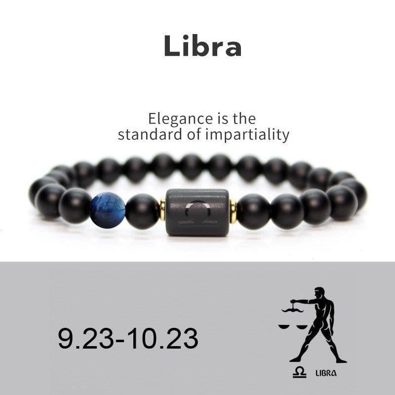 image-Constellation Bracelet - 8mm Natural Stone Agate Beads Unisex