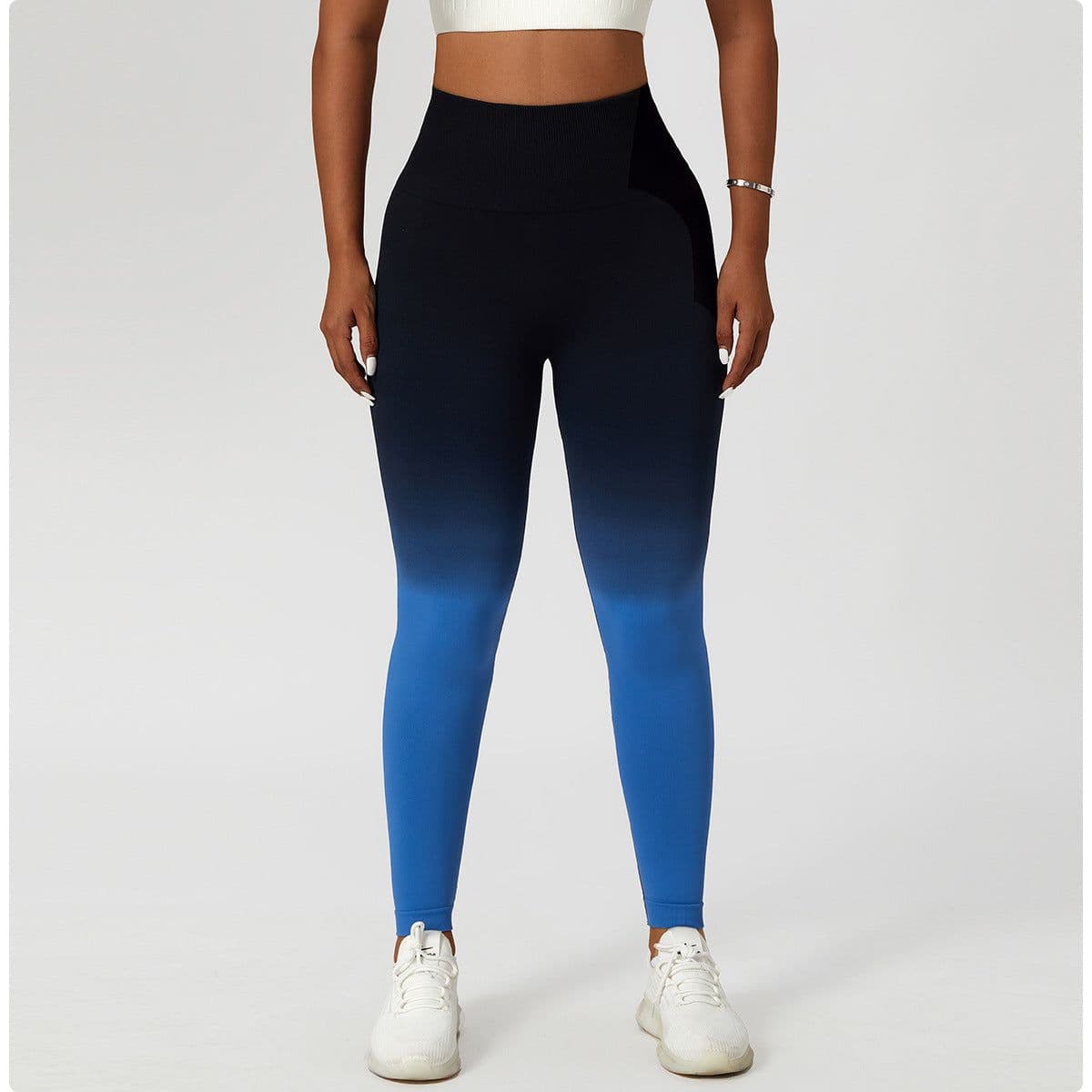 image-Gradient Seamless Yoga Leggings - Violet High Waist