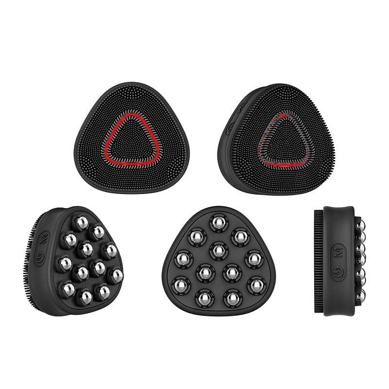 image-Electric Silicone Facial Cleansing Brush - Black IPX6