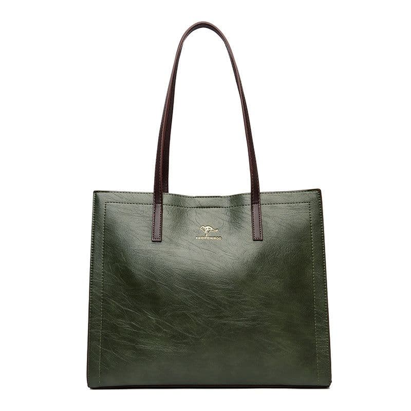 image-PU Tote Bag Women Blue European Retro