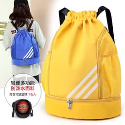 image-Oxford Cloth Drawstring Backpack Silver Gray