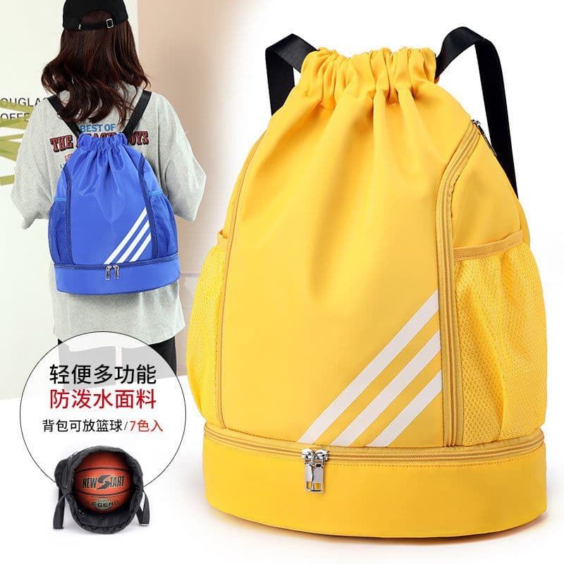 image-Oxford Cloth Drawstring Backpack Silver Gray