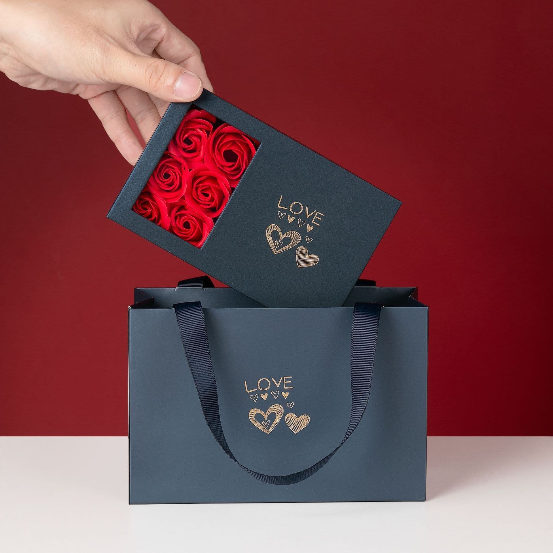 image-Spot Rose Gift Box - Open Window Design - Necklace Packaging