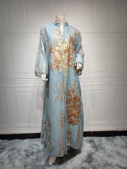 image-AB056 2023 European dress Muslim dress summer abaya fashion sequins Middle East foreign trade women's clothing