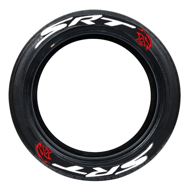 image-Deoukana 3D Car Tire Sticker - English Letters, 8 Pieces, PVC, 3.5cm