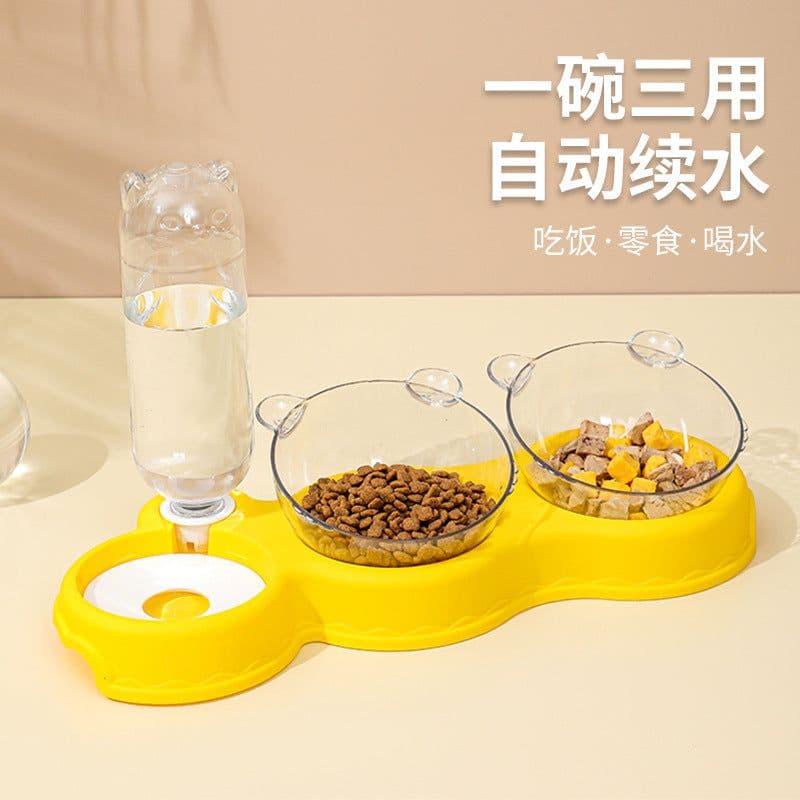 image-Automatic Pet Dog Cat Water Feeder, Anti-Moisture, 3 Bowls