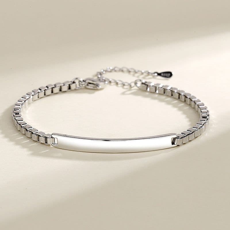 image-Couple Bracelet Titanium Steel Geometry Engraved