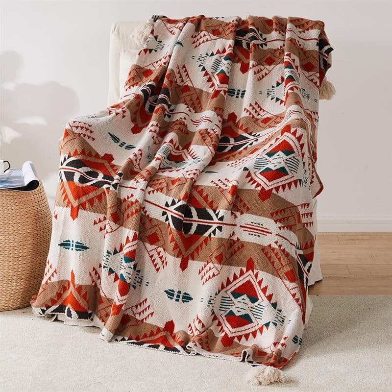 image-Meizuo Wool Blanket Bohemian Geometric 150x200cm