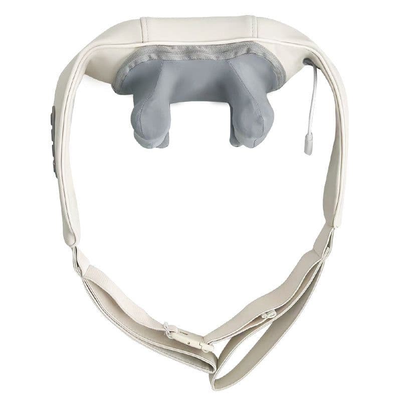 image-Rechargeable Trapezius Massager - Infrared PU Hot Compress - 6 Heads - Milk White