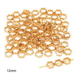 image-DIY Plastic Resin Heart Shape Beads - 25pcs Gold/White/K Set