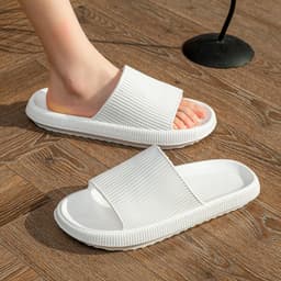 image-Unisex Xinhuiwang Flip Flops - Black, 44-45 Size, EVA Sole