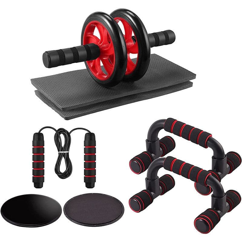 image-LEATOU Ab Wheel 7-Piece Indoor Fitness Equipment Set - LT-TZ32