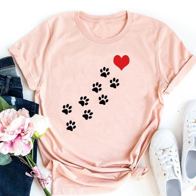 image-Cute Cat Print T-Shirt - Milk Silk 5XL Short Sleeve