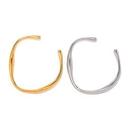 image-Stainless Steel Necklace & Bracelet Set - Gold