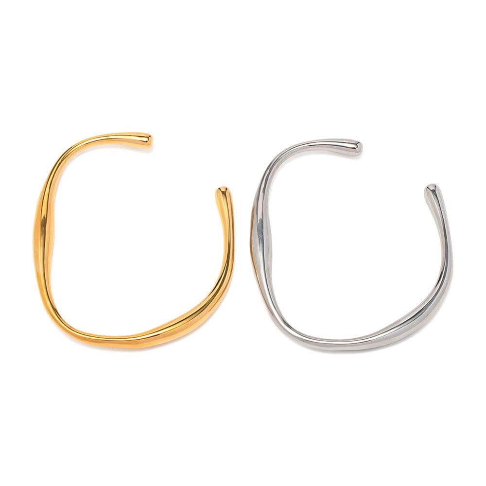 image-Stainless Steel Necklace & Bracelet Set - Gold