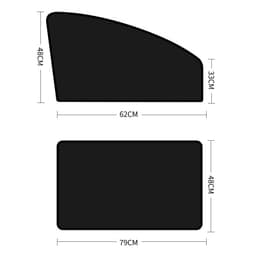 image-Magnetic Opaque Black Car Sunshades - 10 Strong Magnets Included