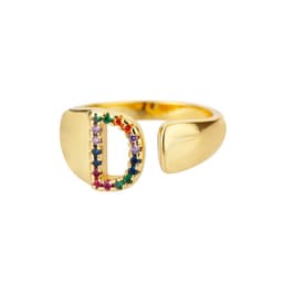 image-Retro Zirconia 26 Letter Adjustable Ring - Personalized Fashion Design