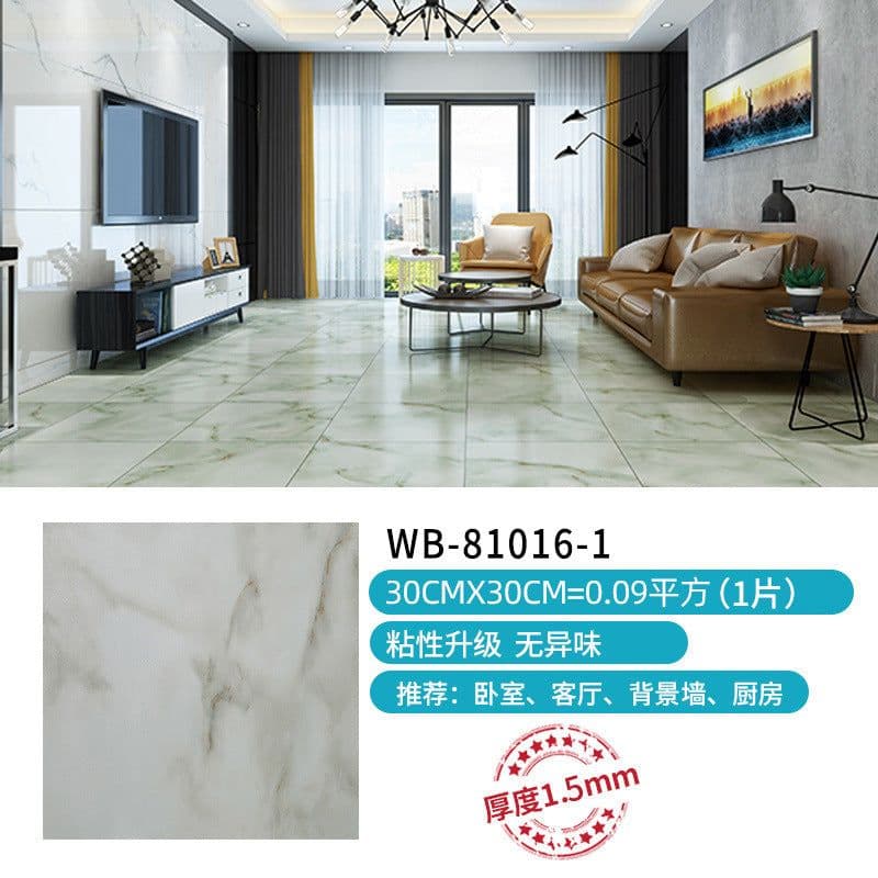 image-Self-Adhesive Floor Tiles - Marble PVC 30cm Waterproof