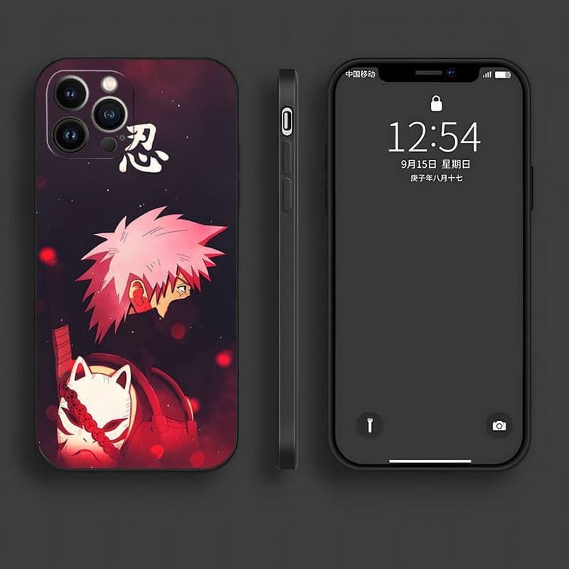 image-iPhone 15 Naruto Cartoon Phone Case - TPU Anti-fall - Black