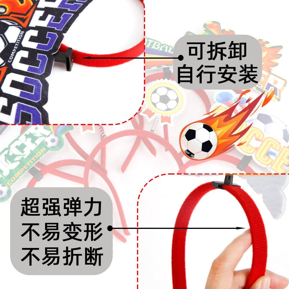image-Football Headband Party Decoration - Non-woven Fans Cheer Props