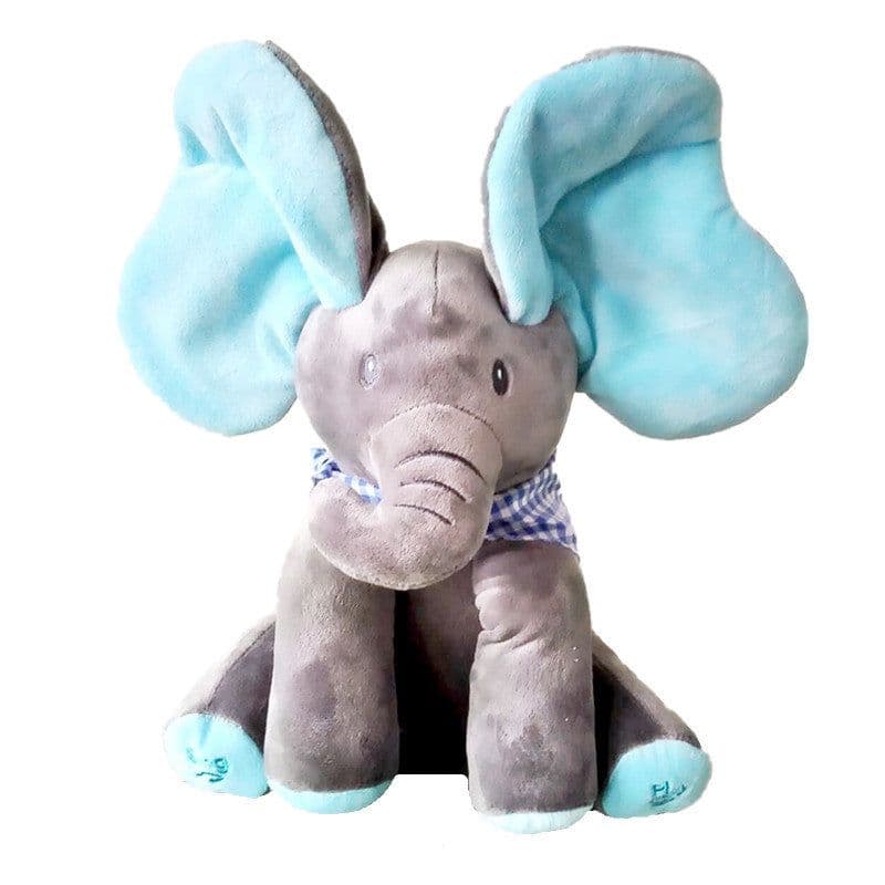 image-Plush Flying Elephant Toy - Soft LSD Peekaboo Bear - Kids Gift 4 Music/Voice - 7-14 Years