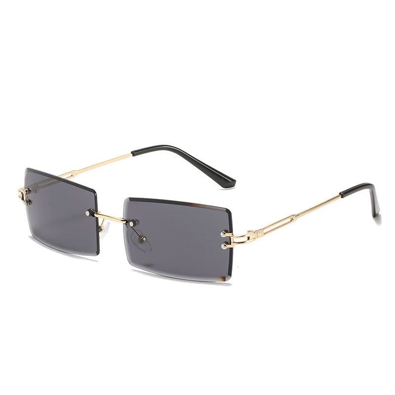 image-RUISIMO Square Sunglasses - Gold Metal Frame Brown Gradient