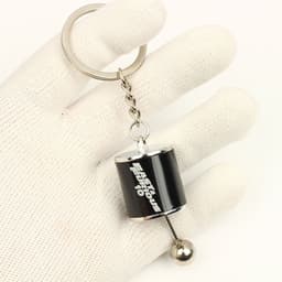 image-Cross-border wholesale anti-lost license plate key chain fast and furious key male car pendant metal gear key chain