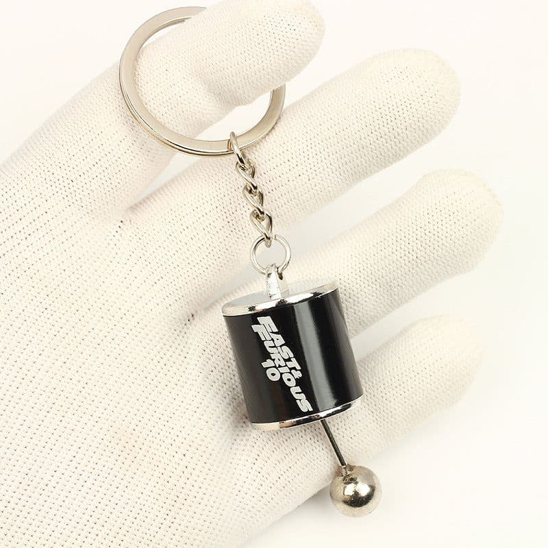 image-Cross-border wholesale anti-lost license plate key chain fast and furious key male car pendant metal gear key chain