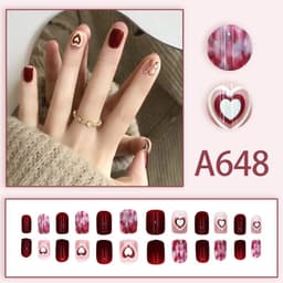 image-Autumn and winter gentle and pure desire simple style wearable manicure patches short, medium and long style white removable fake nail patches