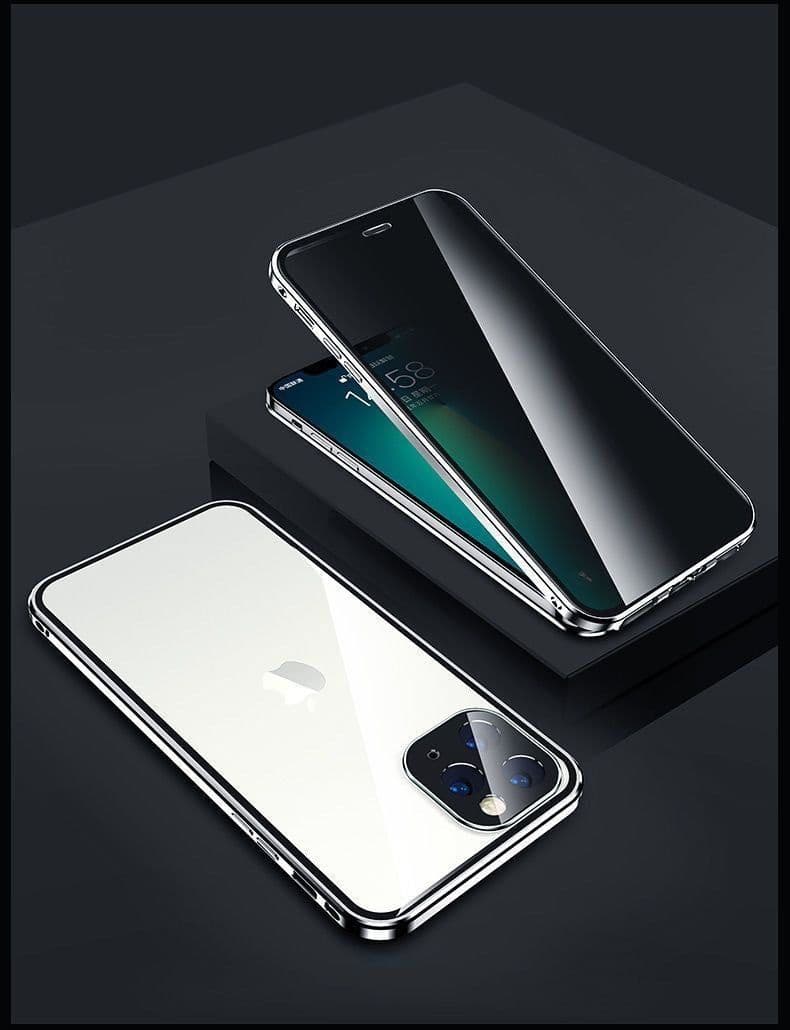 image-Apple 14 Phone Case - Metal Magnet Anti-Peep Double-Sided iPhone 12/13/14