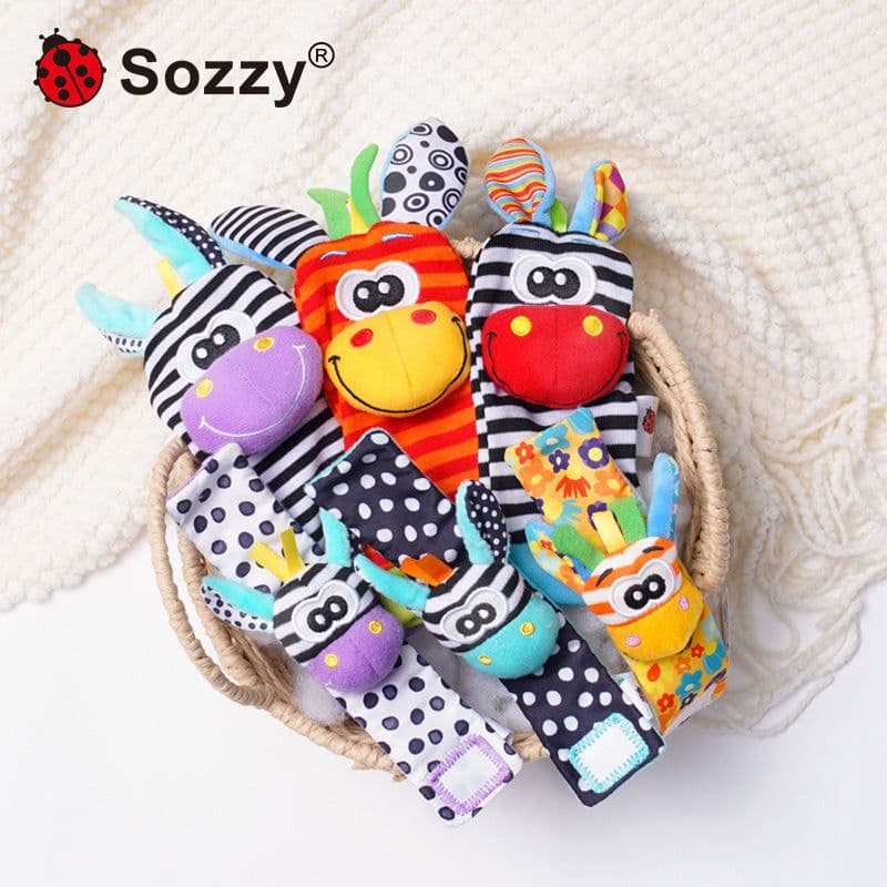 image-Sozzy Baby Rattle Socks Wrist Strap 0-1Y