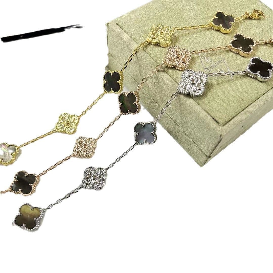 image-High-End Five-Flower Bracelet Rose Gold Clavicle Chain Thickened Electroplating Wholesale