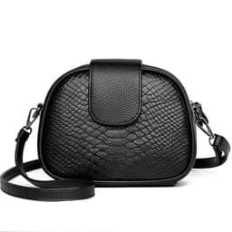 image-Genuine Leather Women's Crossbody Bag - Black Large Capacity 2023